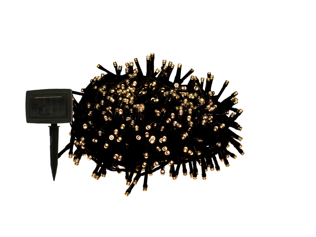 Catena minilucciole bianco caldo con pannello solare