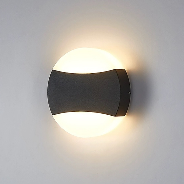 Applique da muro pvc con 2 led 16x3,5cm nero luce fredda/calda