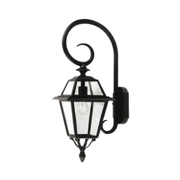 Lanterna Ermes a Muro E27 IP44 Nero Anticato Braccio Pendete HOMIX STORE