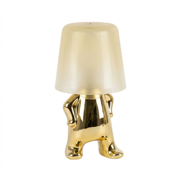Lampada Omino Oro Touch LED Ricaricabile 3 Luci Dimmer