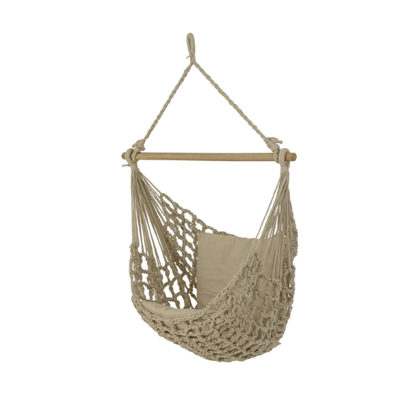 Sedia sospesa con barra in legno | Relax balcone giardino