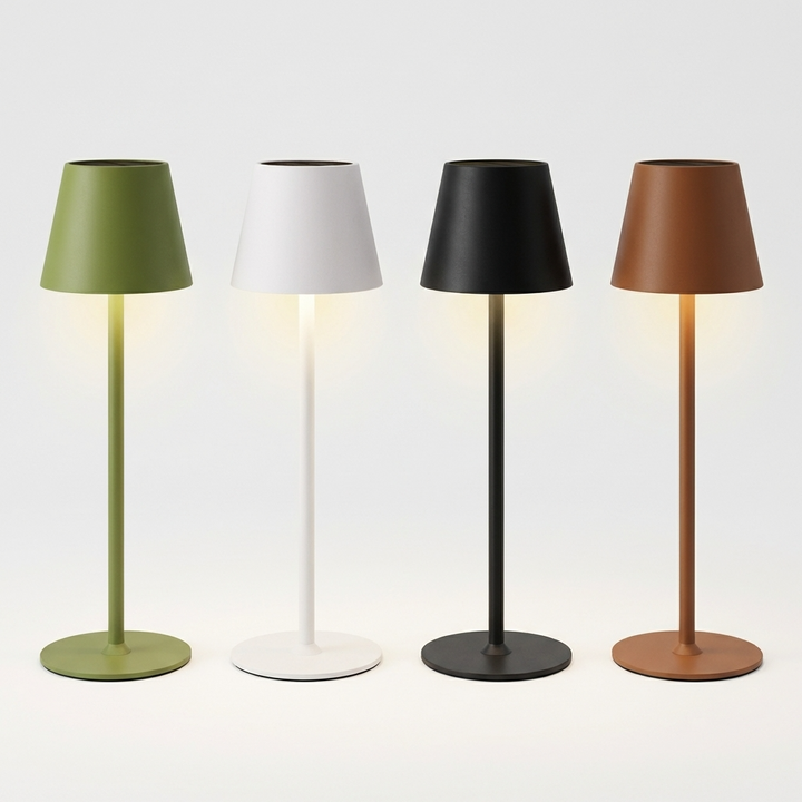 Lampada da tavolo solare in metallo Ricarica solare D.11 x H.37 cm