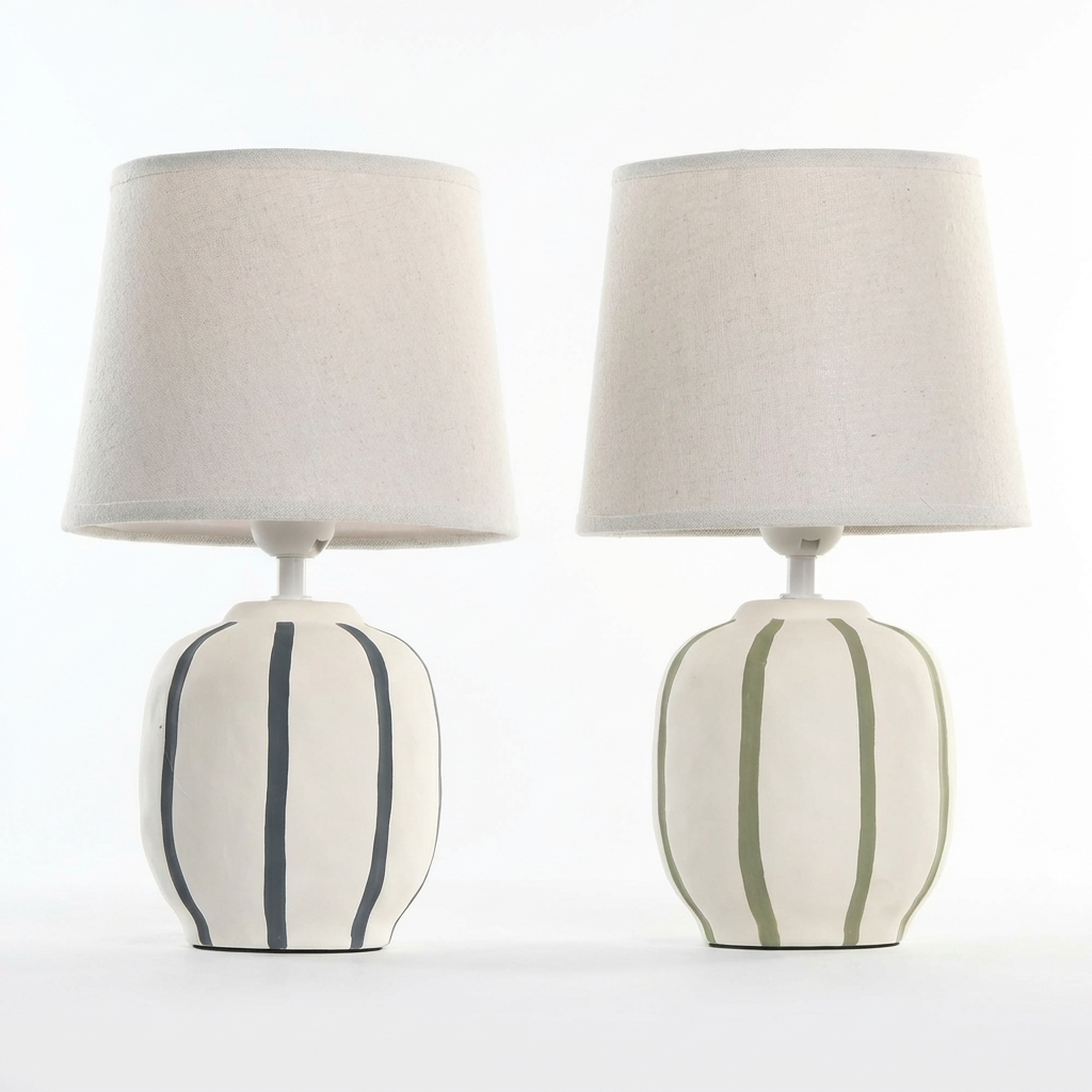 Lampada da Tavolo in Ceramica 20×20×34 cm Design Elegante